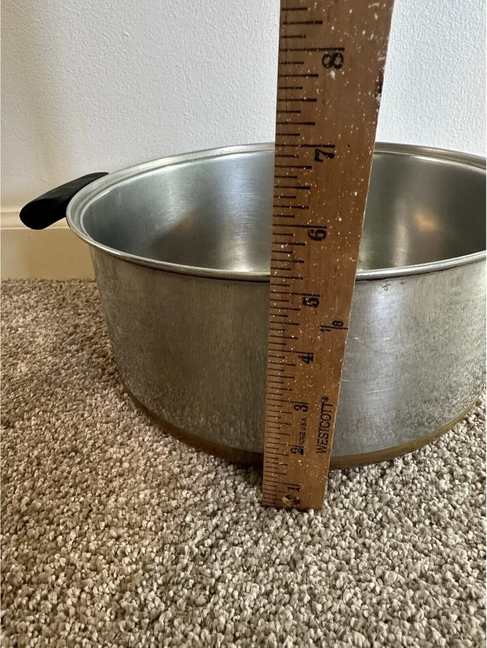 Vintage Revere Ware 10” X 5” Stock Pot Copper Bottom No Lid 6 Quart 6QT